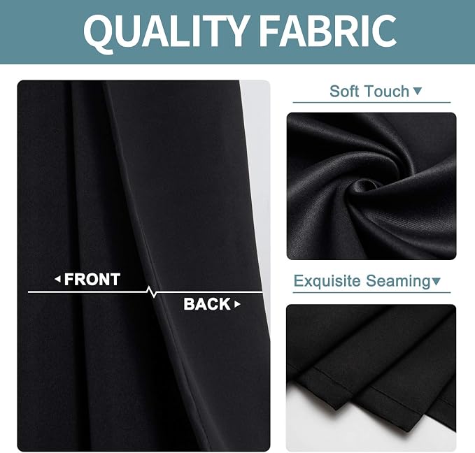 ChrisDowa Blackout Curtains for Bedroom and Living Room 95 Inches Long | 2 - Image 3