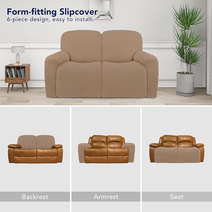 PureFit Super Stretch Loveseat Recliner Sofa Couch Cover - Image 4