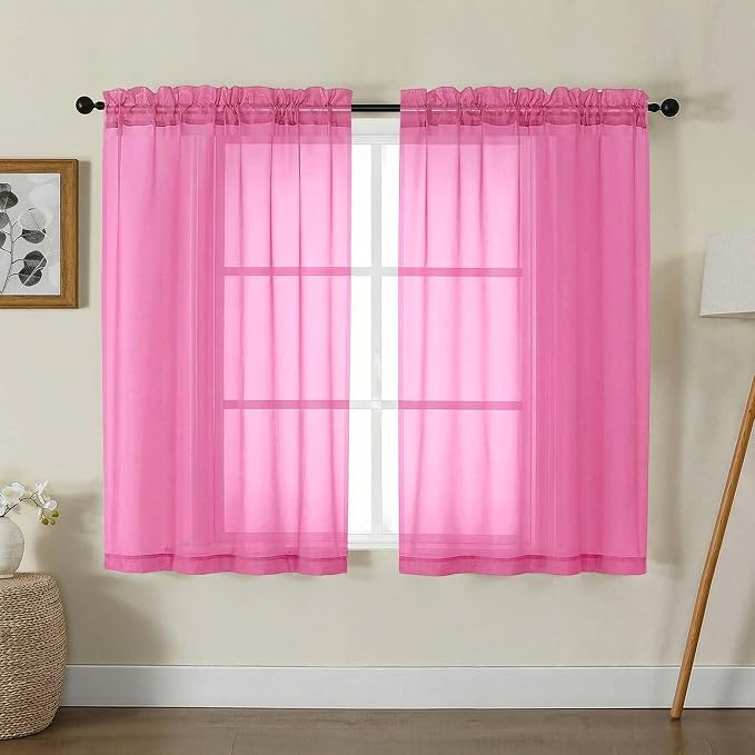 Gwine Sheer Curtains for Living Room 45 inch Length by Gwine