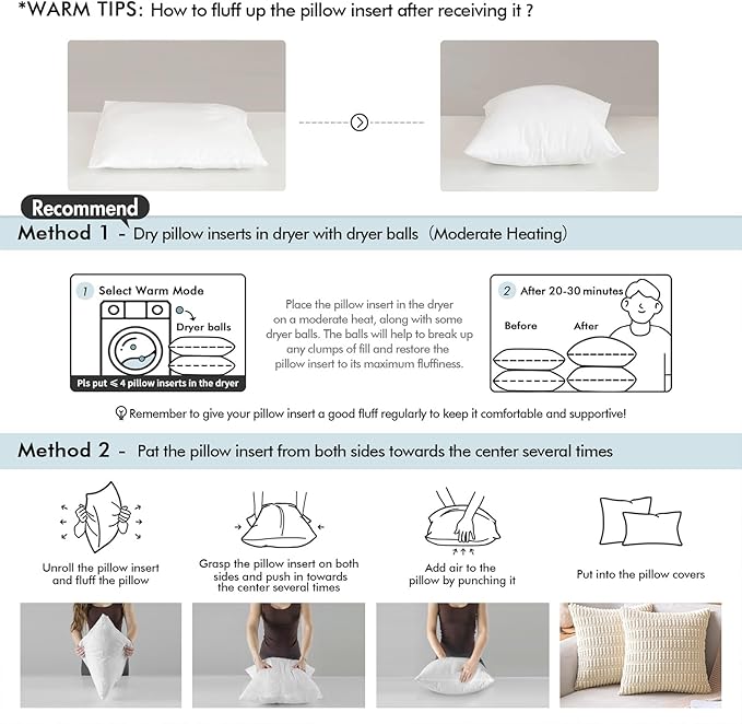 MIULEE 20x20 Pillow Inserts - Image 8