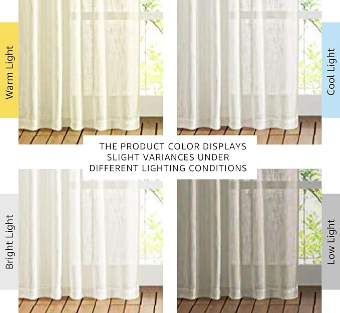 NICETOWN Linen Sheer Curtains and Drapes - Image 3