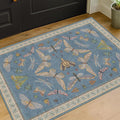 Blue 2x3 Kitchen Rugs Non Slip Washable, 0.25" Low Pile Stain & Fade Resistant by HazoHaus