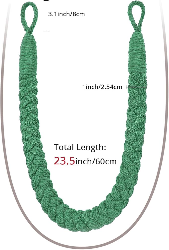 NICEEC 4 Pack Natural Cotton Rope Curtain Tiebacks Elegant Boho Style - Image 3