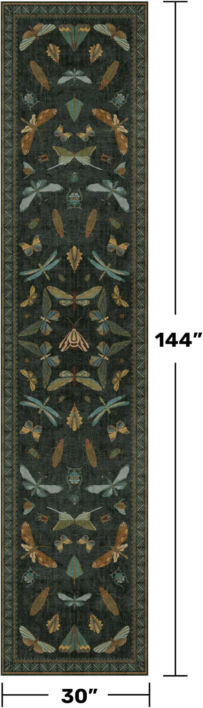 Dark Green 2'6"x12' Long Runner Rugs - Image 2