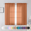 Aiyufeng Orange Sheer Curtains 54 Inch Length 2 Panels Set, Light Filtering by Aiyufeng