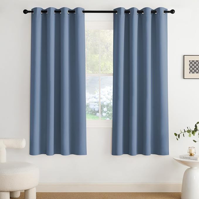 NICETOWN Blackout Curtains Grommet 2 Panels 72 Inches Long, Stone Blue by NICETOWN