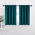 NICETOWN Teal Blackout Cafe Faux Silk Curtains by NICETOWN