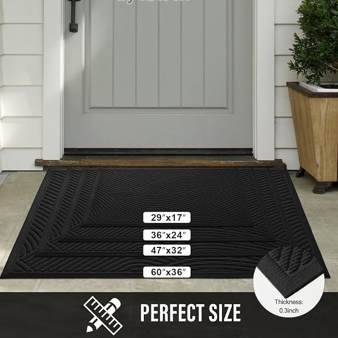 HIYARD Sturdy Front Door Mat, Absorbent Muddy Dirt Resist Welcome Door Mats - Image 6