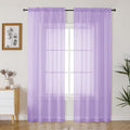 Gwine Lilac Sheer Curtains 90 Inches Long 2 Panels Set, Light Filtering Solid by Gwine