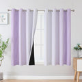 Estelar Textiler Lilac and Greyish White Blackout Curtains 45 Inch Length by ESTELARTEXTILER