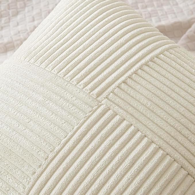 MIULEE Cream White Decorative Lumbar Throw Pillow Covers 14x24 Inch 2 Pack | - Image 2