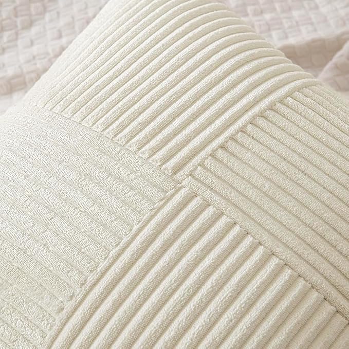 MIULEE Cream White Decorative Lumbar Throw Pillow Covers 12x20 Inch 2 Pack | - Image 2