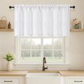 OVZME White Valance for Windows, Light Filtering Thick Textured Small Cafe by OVZME