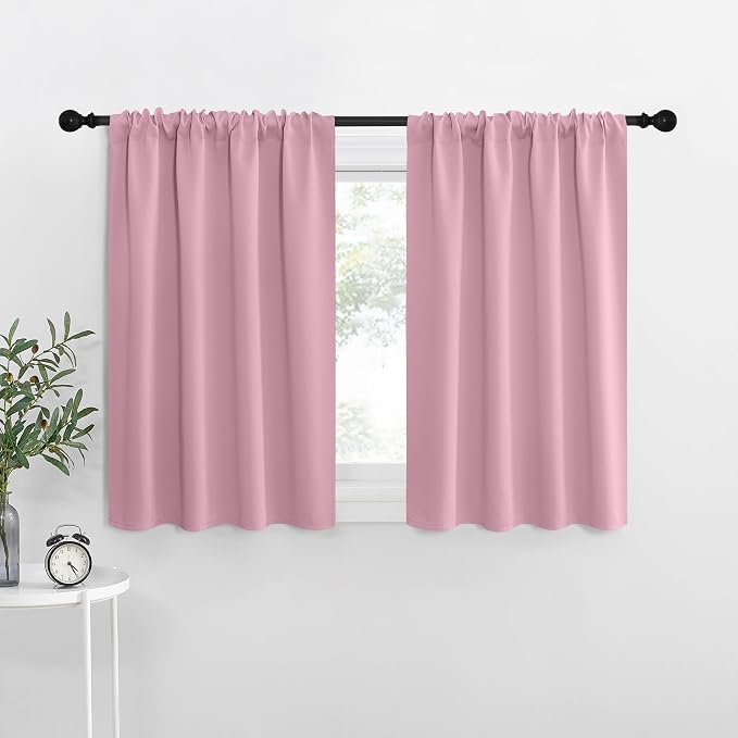NICETOWN RV Blackout Curtains for Camper Windows, Rouge Pink, Kitchen Curtains by NICETOWN