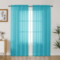 Gwine Turquoise Sheer Curtains 72 Inches Long 2 Panels Set by Gwine