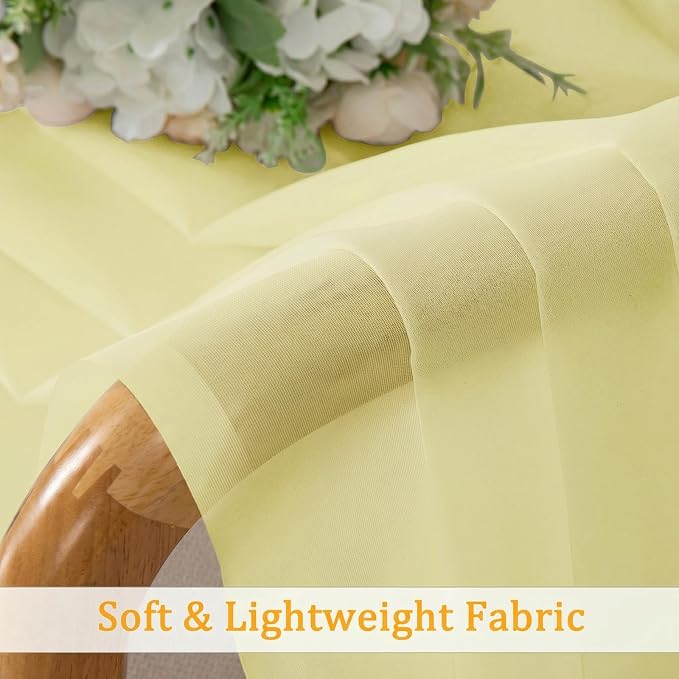 Gwine Light Yellow Sheer Curtains 63 Inch Length - Image 9