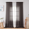 Simplebrand Chocolate Sheer Curtains 96 Inches Long, Light Filtering Rod Pocket by Simplebrand