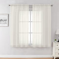 Chyhomenyc Ivory Sheer Curtains 54 Inch Long 2 Panels by Chyhomenyc
