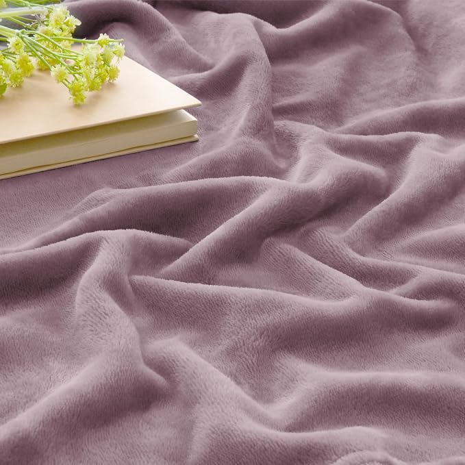 BEDELITE Fleece Blanket Dusky Violet Throw Blankets - Image 3