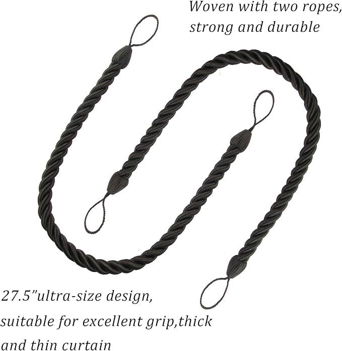 BEL AVENIR Curtain Tiebacks Ropes Tie-Backs, Handmade Curtain Holdbacks - Image 3