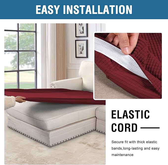 H.VERSAILTEX Super Stretch Individual Chaise Cover Sectional Couch Covers - Image 5