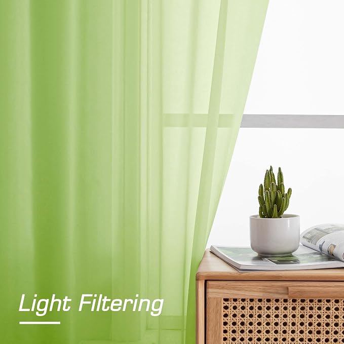 OWENIE Lime Kitchen Sheer Curtains - Image 4