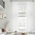 Nanspring White Linen Curtains 216 Inches Long by Nanspring