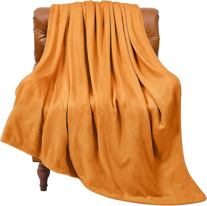 BEDELITE Burnt Orange Throw Blankets by BEDELITE