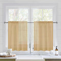 DWCN Taupe Sheer Curtains for Kitchen Windows by DWCN