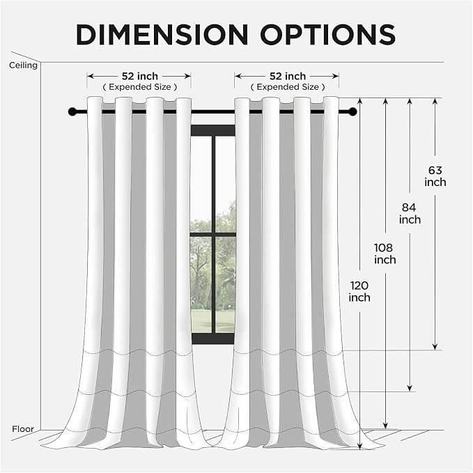 Joydeco Grey Blackout Curtains for Bedroom 95 Inch 2 Panels - Image 9