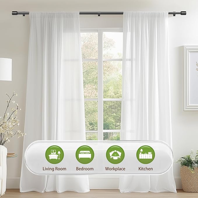 5/8” Diameter Curtain Rods 30-90 Inch, - Image 6