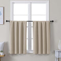 Simplebrand Ava Biscotti Beige Short 36 Inches Blackout Curtain 2 Panels Set by Simplebrand