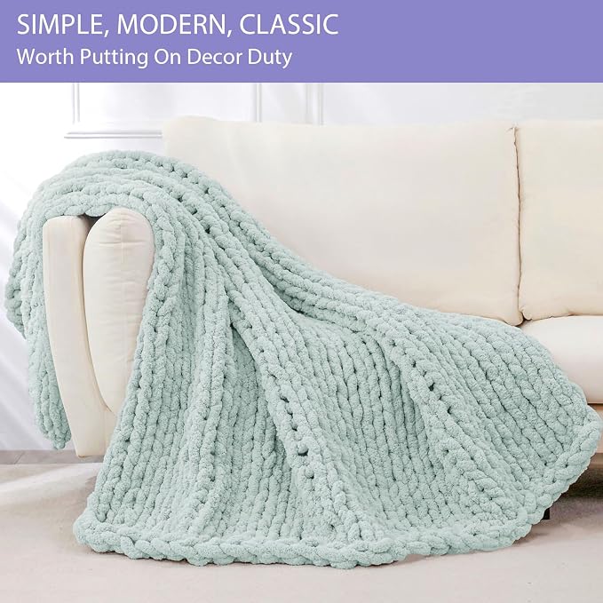 Bigacogo Chunky Knit Throw Blanket - Image 3