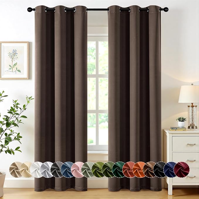 MIULEE Chocolate Brown Blackout Curtains by MIULEE