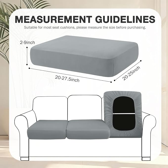 hyha 8Pcs Patio Cushion Covers, Stretch Outdoor Couch Cushion Covers Replacement - Image 2