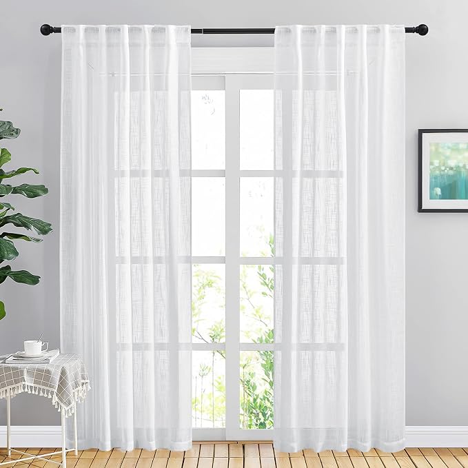 NICETOWN White Curtains 84 inches Long by NICETOWN