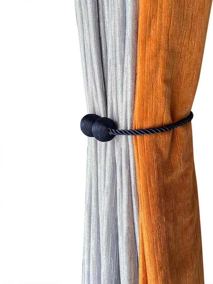 Melaluxe 6 Pack Magnetic Curtain Tiebacks, Decorative Curtain Holdbacks - Image 3