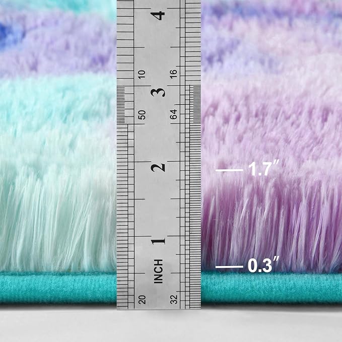 Shag Area Rug, 4 X 6 Tie-Dyed Plush Fuzzy Rugs - Image 6
