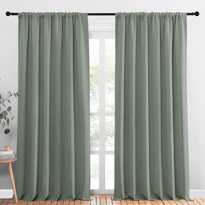 NICETOWN 2 Panels Blackout Curtains, Rod Pocket Thermal Insulated Drapess by NICETOWN