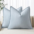 MIULEE Decorative Linen Euro Sham Pillow Covers 26x26 Light Blue Boho by MIULEE