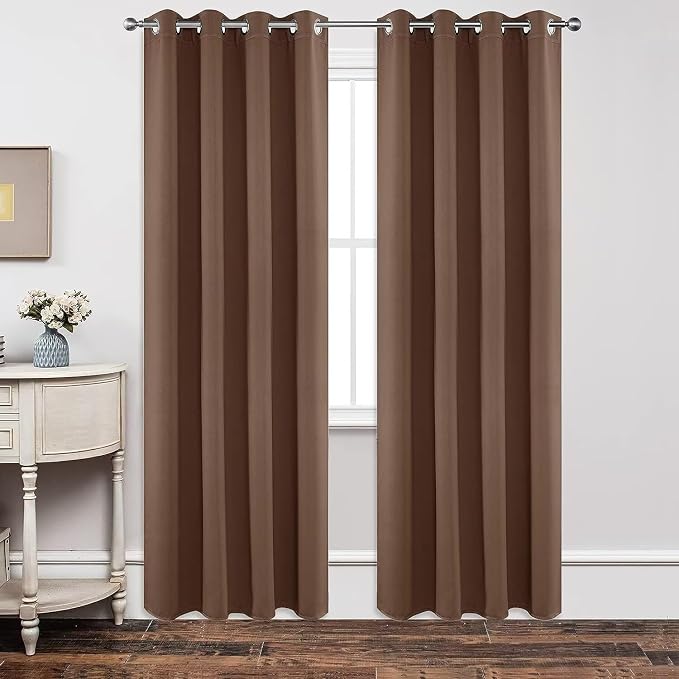 Joydeco Blackout Curtains 90 inch Long 2 Panels Set, Thermal Insulated Long by JOYDECO