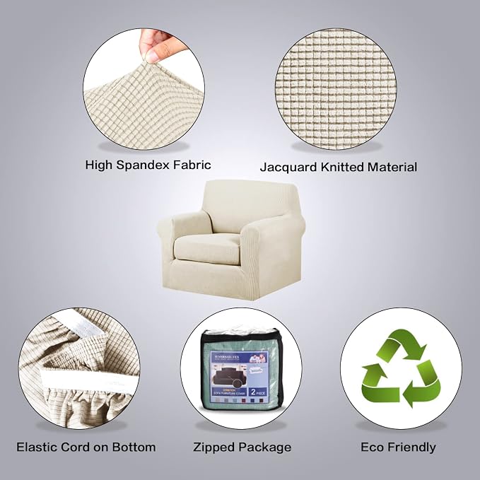 H.VERSAILTEX 2-Pieces Armchair Cover Chair Slipcovers - Image 6