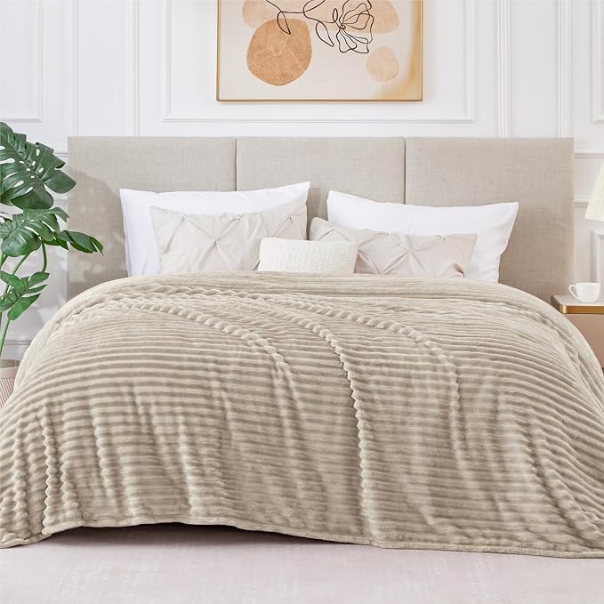 BEDELITE Fleece Blanket Queen Size – 3D Ribbed Jacquard Soft and Warm - Image 7
