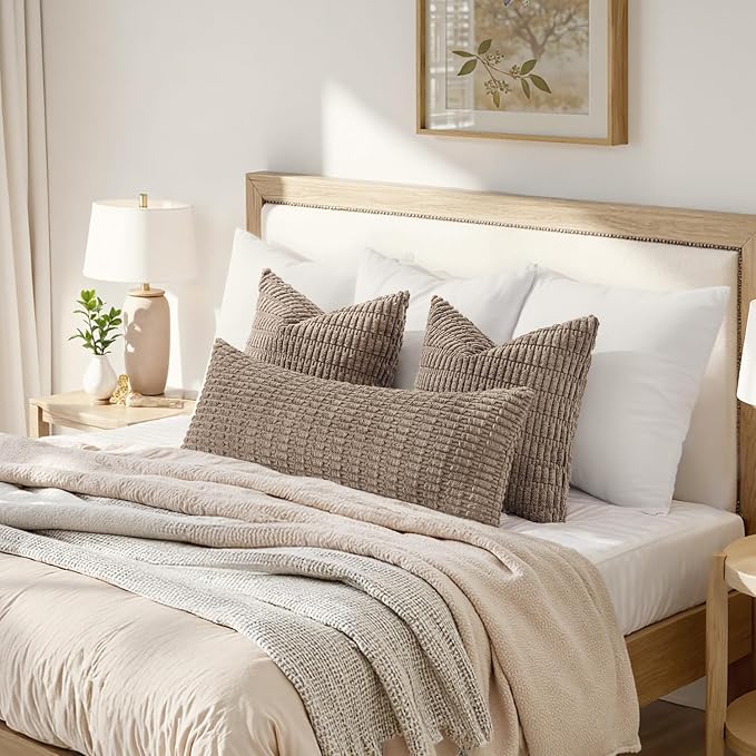 MIULEE Pack of 1 Light Brown Long Body Lumbar Decorative Throw Pillow Cover - Image 2