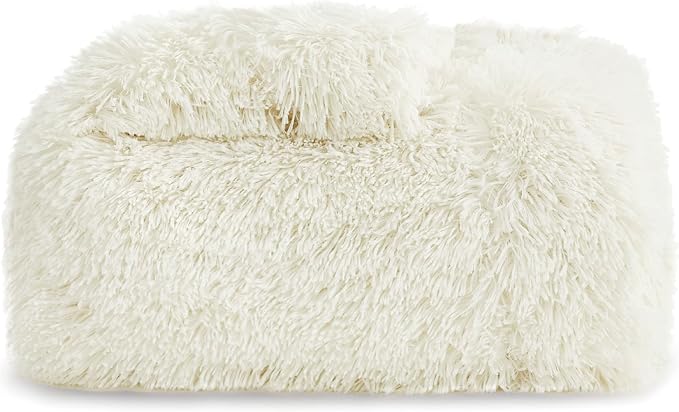 Bedsure GentleSoft Fluffy Cream Throw Blanket Decorative Blankets - Image 9