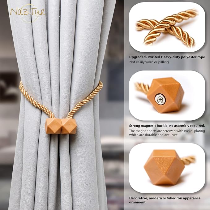 NazTur Magnetic Curtain Tiebacks- Upgrade 2022 - Image 2