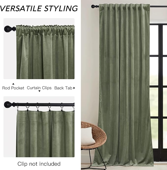 RYB HOME Extra Long Velvet Curtains 120 inches Long, High Ceiling Curtains - Image 3