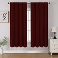 CUCRAF Burgundy Red Blackout Curtains 54 inch Length 2 Panels Set, Rod Pocket by CUCRAF