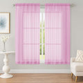 OWENIE Sheer Pink Curtains, Sheer Curtains 63 inch Length 2 Panels Set by OWENIE