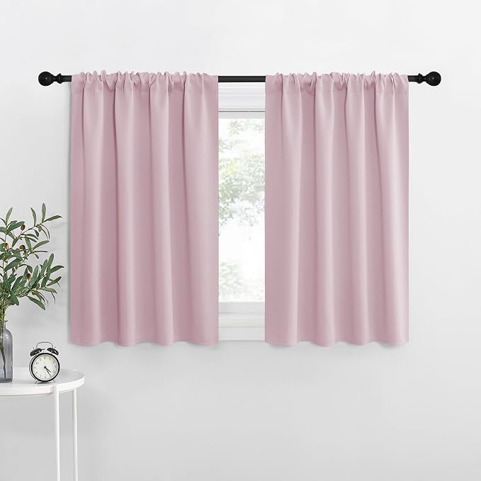 NICETOWN RV Blackout Curtains for Camper Windows, Baby Pink, Kitchen Short by NICETOWN